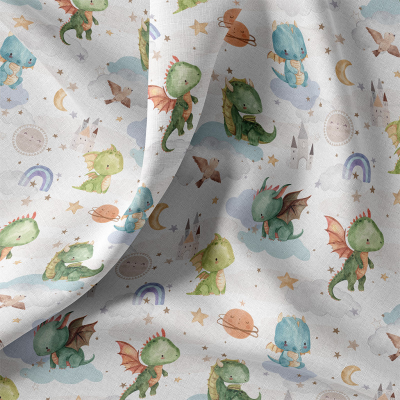 Printed Cotton TAOKI White / Green